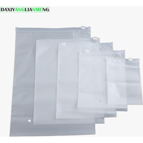 50pcs/lot-10/15/20/25/30cm Repeatable zipper lock frosted PE plastic garment Packaging bags for Underwear, socks, shirt, hat