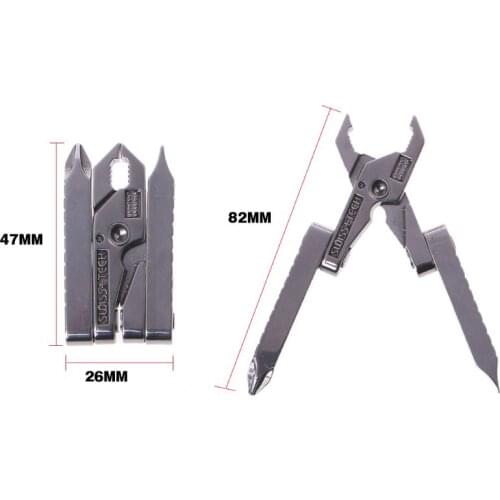 6 6 in 1 Multi - function Outdoor Tool Clamp Mini - pliers Micro Multitool Keychain Portable Folding Tool EDC Equipment Pocket