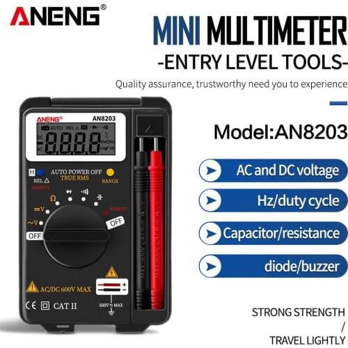 ANENG AN8203 Mini Digital Multimeter 4000counts True Rms Digital Multimeter Tester Voltmeter Battery Tester Multimetro Tester
