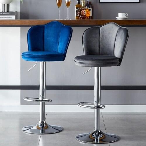 Living Room Hotel High Foot Bar Chair Home Furniture Lifting Rotating Bar Chair Modern Minimalist Front Desk Backrest Bar Chairs