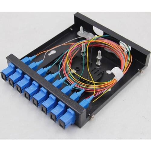 Free Shipping 8 Ports CATV Fiber optical Patch Panel Fiber optic terminal box 8 core Desktop Type SC FPC with adapter pigtail