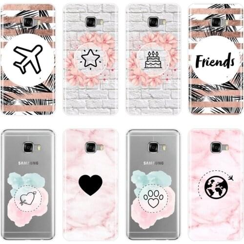 Soft Back Cover For Samsung Galaxy C5 C7 C8 Heart Airplane Star Marble Leaf Phone Case Silicone For Samsung Galaxy C9 C7 C5 Pro
