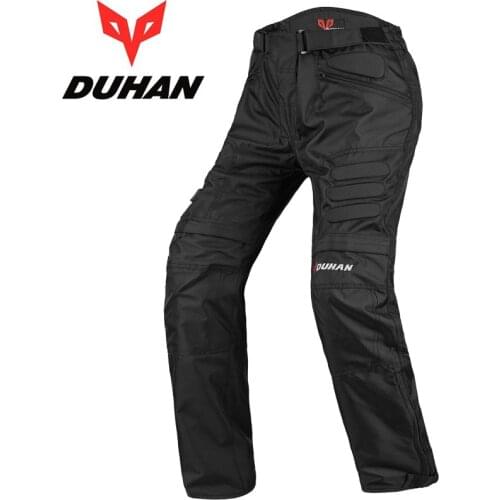 Black DUHAN DK02 Motorcycle dirt bike Pants 600D Oxford Motocross Trousers Moto equipment & CE protection S M L XL XXL