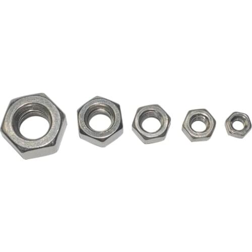 DIN934 304 stainless steel hexagon nut M3 hex bolt hardware 100pcs