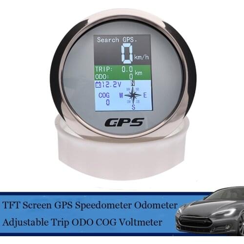 GPS Speedometer Odometer TFT Screen Speed Gauge Adjustable Trip ODO COG Voltmeter For Motorcycle Yacht Marine Boat Car Engine