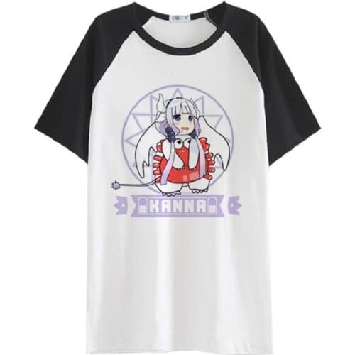 High-Q Unisex Kobayashi-san Chi no Maid Dragon T-shirt tee Krillin KOBAYASHI Kanna Kanagawa cotton loose Tees T-Shirt t shirt