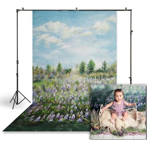 HUAYI Photography Backdrop Spring Easter Painted Flowers Photo Background Newborns Child Studio Photoshoot Backdrops XT-7031