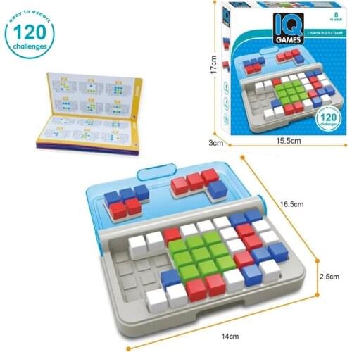 120 Challenges Smart IQ Focus Puzzle Games Logical thinking Building Travel Game with Portable Case Educational Toys for Kids