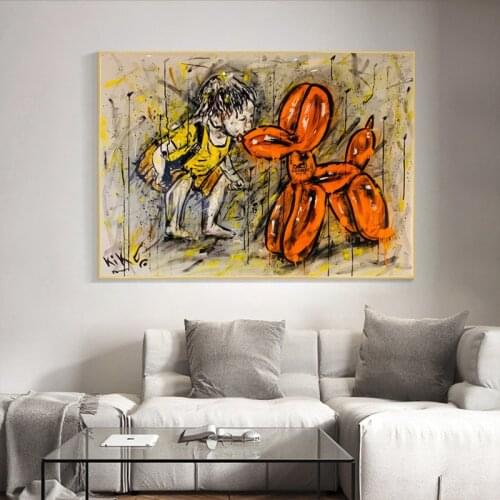 Abstract Street Graffiti Art Kiss Canvas Painting Colorful Posters and Prints Wall Art Pictures for Childrens Living Room Decor