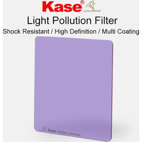 Kase 100x100mm 150x150mm Shock Resistant Muti-coated HD Natural Night Light Pollution Clear-Night Optical Glass Filter w/ Bag