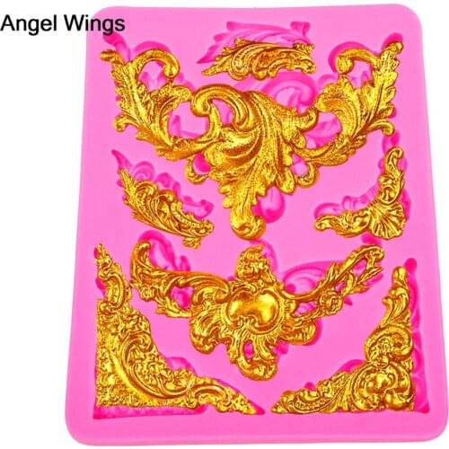 Angel Wings Food grade 3D fondant cake silicone mold lace shaped for polymer clay chocolate candy making decoration tools F1241
