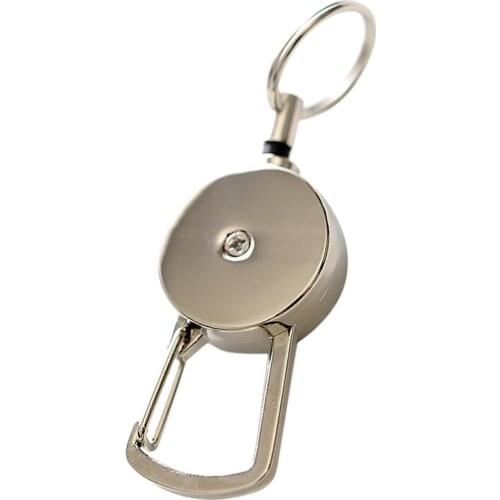 Metal Retractable Key Chain Recoil Keyring Heavy Duty w/23.6 inch Wire Rope