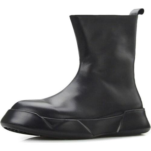 Autumn New Arrival Men Shoes Side Zipper Breathable Genuine Leather Boots Punk For Men Army Boots Round Toe Black Free Shipping