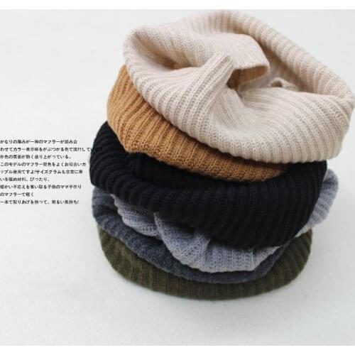 2021 New Design Brand Women Scarfs Winter Knitted Warm O-neck Scarves Girls Single Ring Scarf Solid Color Neckerchief For Ladies