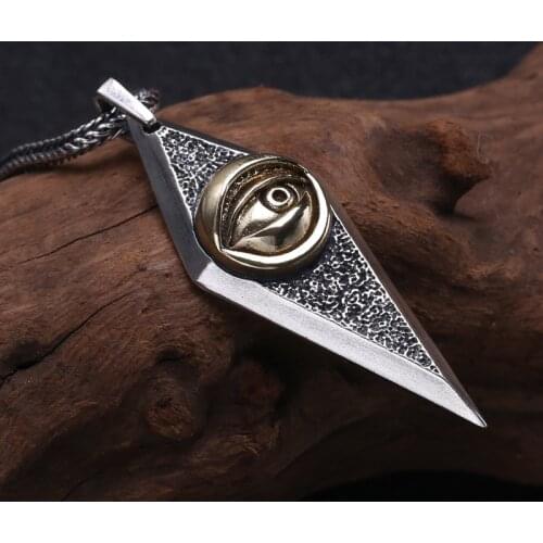Wholesale 925 Sterling Silver Jewelry mens Personality Demon Eye Pendant Thai Silver Retro Exaggerated Personality Pendant