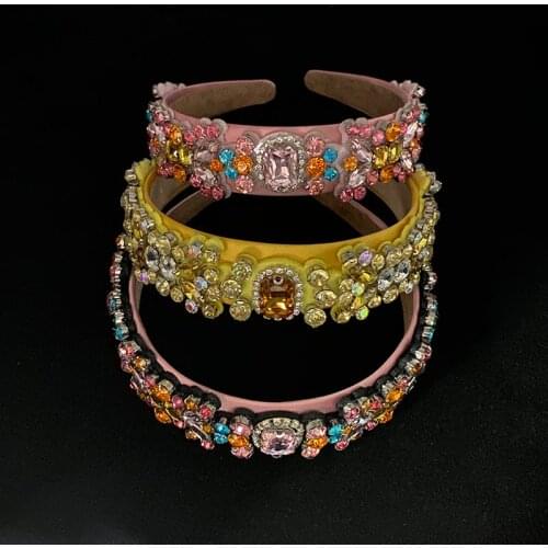 Headband Rhinestones in Baroque Style Colored for Women and Girls, Hair accessories