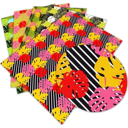 Plant Leaf Printing Lychee Pattern Artificial Leather Fabric Bag Shoe Crafts 30X136cm