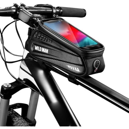 Bike Front Frame Bag Waterproof EVA Hard Shell Bicycle Phone Bag Cycling Phone Mount Pack Fit up 6.5in Phones