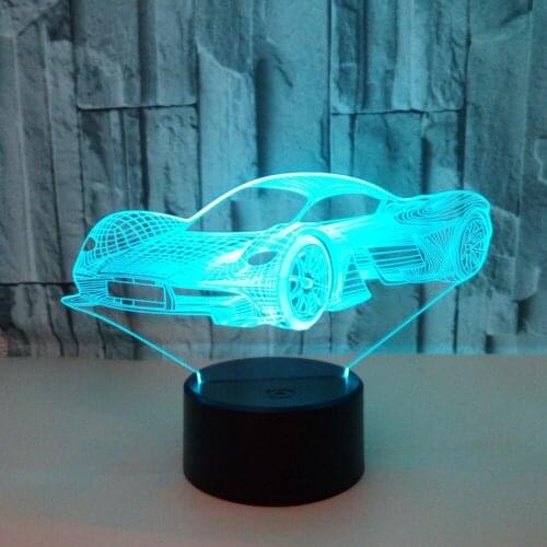 Super Sports Car Nightlight Led 3d Illusion Lampara Multicolor Rgb Children Kids Gift Table Lamp Bedroom Decorative Lamp