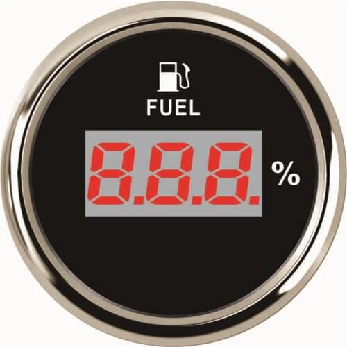1pc 52mm 0-190ohm Marine Digital Fuel Level Gauges 0-100% 9-32v Waterproof Fuel Level Meters 240-33ohm for Car Truck Boat White
