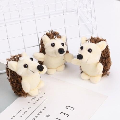 1PCS Plush toy pendant mini soft plush hedgehog doll key chain animal pendant toy birthday girl playmate gift