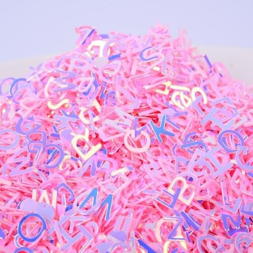 10g/pack 6mm Gold Glitter Flakes Confetti Letter Sequins Paillette For Slime Crystal Mud Filling Wedding Diy Nail Art Decor