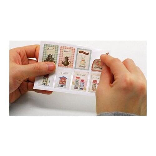 10pcs Retro Paper Sticker Classic Flowers and plants Old Stamp Stickers for Decoration Scrapbooking Diary Album 013006001