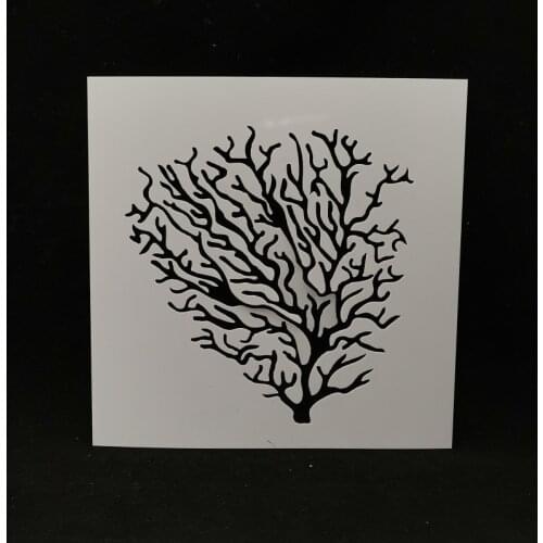 13*13 Coral pvc Layering Stencils for DIY Scrapbooking/photo album Decorative Embossing DIY Paper Cards Crafts