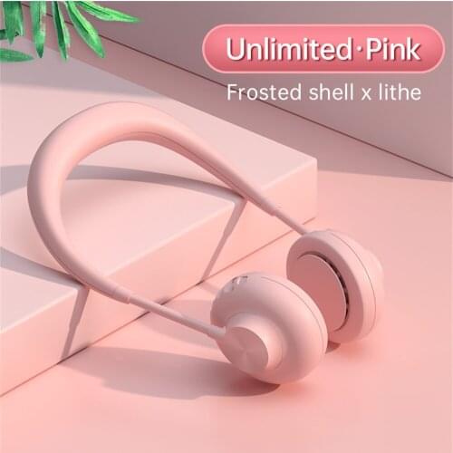 2021 new style mini leafless wearable neck fan with usb