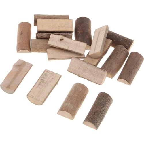 20x Natural Mini Wood Sticks Half Round Rustic Tree Bark Log Pieces FOR DIY