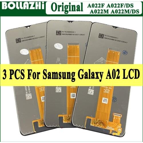 3 Piece/lot Original For Samsung A02 A022 SM-A022F LCD Display Screen Replacement For Samsung A02 Display Digitizer Assembly