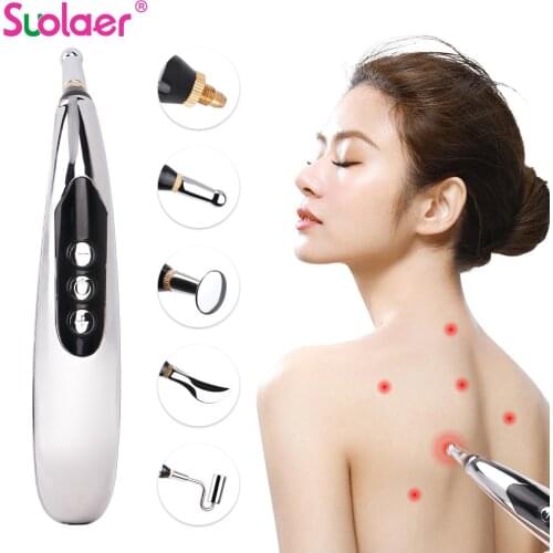 5 Heads USB Electronic Acupuncture Pen Electric Meridians Laser Therapy Heal Massage Pen Meridian Energy Pen Relief Pain Tools