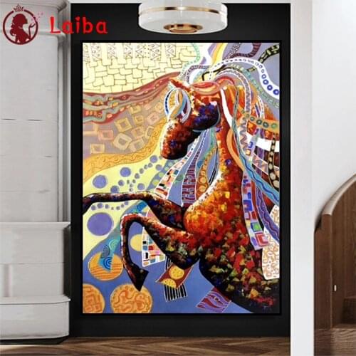 DIY Diamond Painting Abstract colorful animal horse head Diamond Mosaic Full Drill Square Embroidery Cross Stitch Handmade Hobby