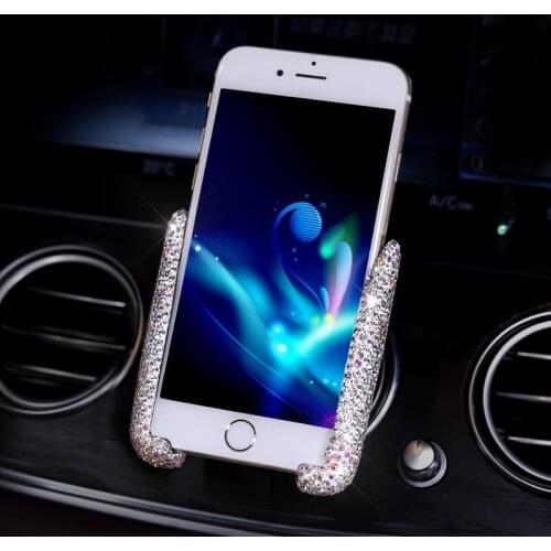 Rhinestone Diamond Mobile Car Phone Holder Air Vent Mount Mobile Phone Stand Holder Adjustable for iPhone Samsung GPS Styling
