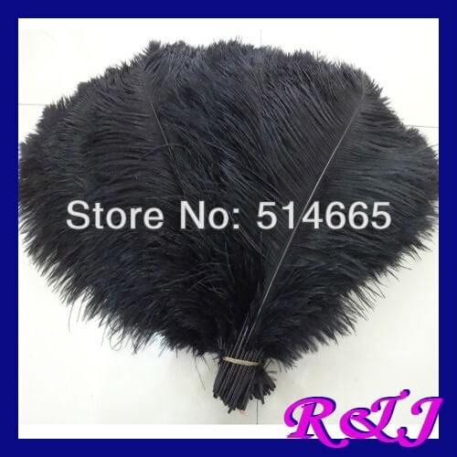 EMS Free shipping 200PCS/LOT BLACK Ostrich drab feather 14-16" 40-45cm for wedding centerpieces