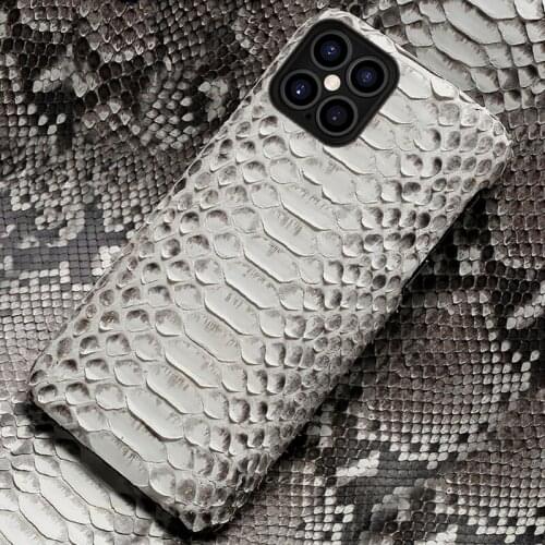 Genuine Python Leather Phone Case For Iphone 12 Pro Max 12 Max 11pro X Xs Max Xr 6 6s 7 8 Plus Se 2020 Snakeskin Luxury Cover