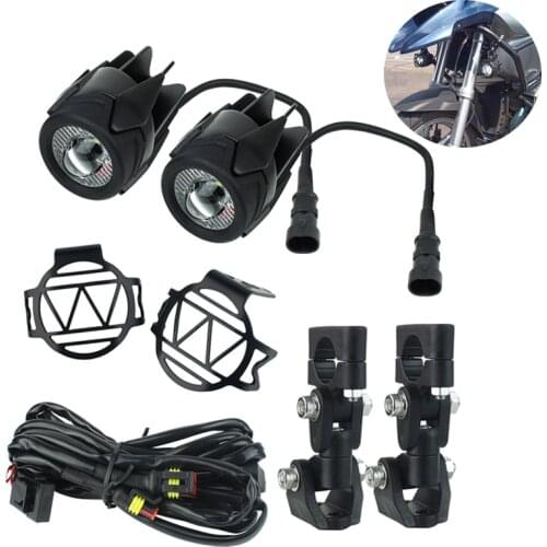 For BMW F750GS F800GS F850GS R1200GS ADV LC R1250GS ADV K1600 Motorcycle Anti-Fog Auxiliary Lamp 360° Universal Bracket Fog Lamp