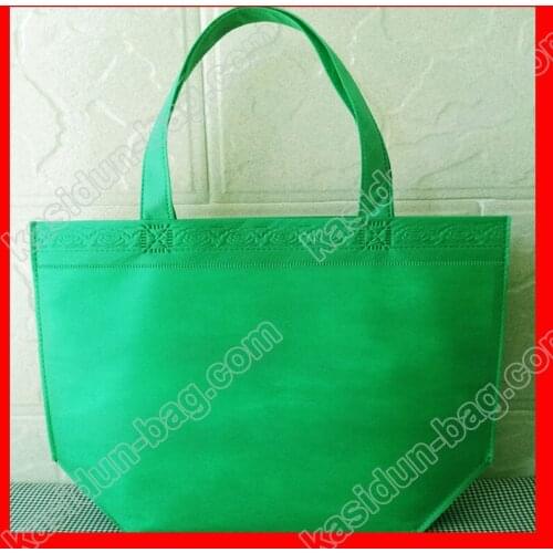 100pcs/lot) size W38*H32*D10 cm custom green eco bag with logo printed