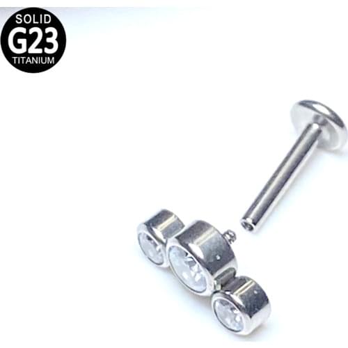 G23 Titanium Labret Lip Stud Zircon Cluster Ear Tragus Helix Cartlidge Earrings Cartilage Piercing Jewelry Women Lip Ring