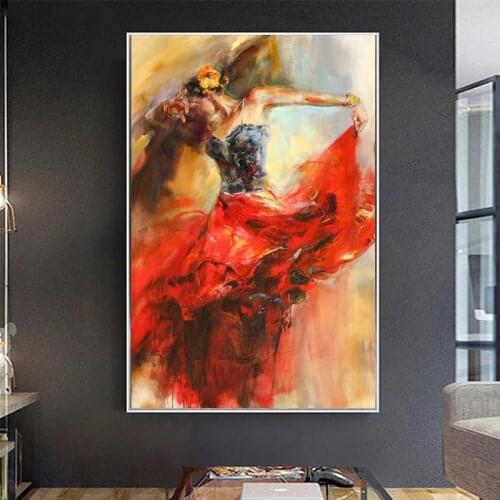 Canvas Paintings Abstract Dancing Ballerina Girl on Canvas Scandinavian Posters and Prints Wall Art Picture for Living Room