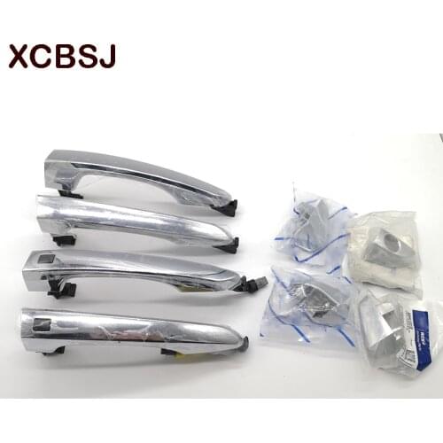 Chrome Exterior Door Handle Smart Key Keyless entry outside door handle 8PCS for Hyundai Tucson 16-18 82651D3710 82661D3710