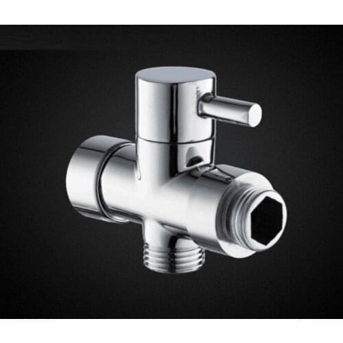 Chrome Brass G1/2" T-adapter 3 Ways Valve Shower Diverter Water Separator Toilet Y98E