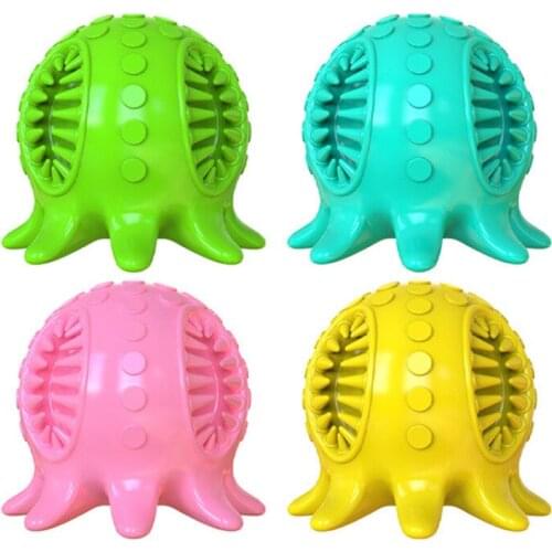 Pet Dog Chew Molar Squeak Toy Octopus Shape TPR Molar Toothbrush Ball Bite Resistant Sounding Toy Dog Bite Rod Pet Supplies