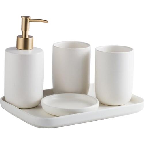 Northern European-Style Ceramic Sanitary Ware Washing Set Simple Fashion Toothbrush Cup Bathroom Decoration Gift Toilet Tabletop