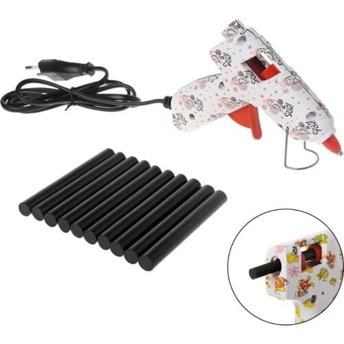 W3JE 10pcs Hot Melt Glue Stick Black High Adhesive 11mm For DIY Craft Toy Repair Tool