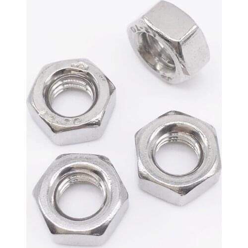 M1 M1.2 M1.6 M2 M2.5 M3 M4 M5 M6 M8 M10 M12 M14 M16 M18 M20 Hex Nut Micro Small Nuts Stainless Steel DIN934