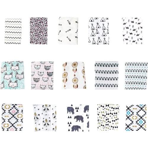 Black Bear Printing Muslin Baby Cotton Swaddling Bag Infant Newborns Blanket Swaddling Swaddling Bedding Towel