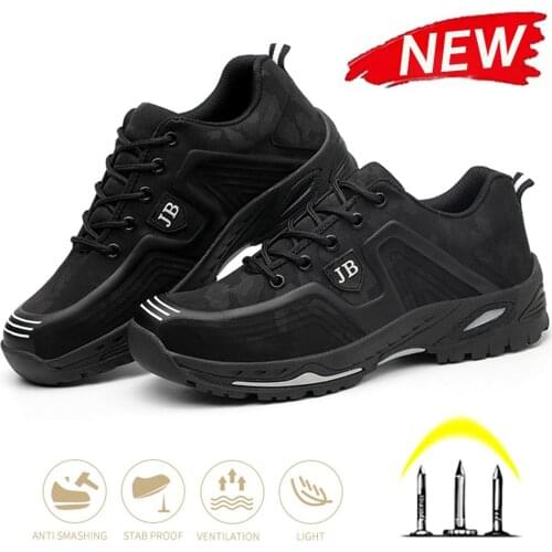 Men Safety Shoes Indestructible Work Shoes Steel Toe Work Sneakers Male Puncture Proof Work Boots Construction Industrial Shoes