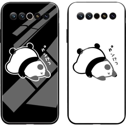 Cute Animal Panda Glass Soft Silicone Case For Meizu 16 16X Plus Back Cover For Meizu 16S 16XS 16T 17 Pro