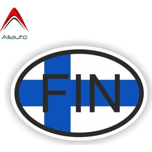 Aliauto Creative Funny Car Sticker Finland Fin Country Code PVC Waterproof Sunscreen Anti-UV Decal Accessories,14cm*9cm